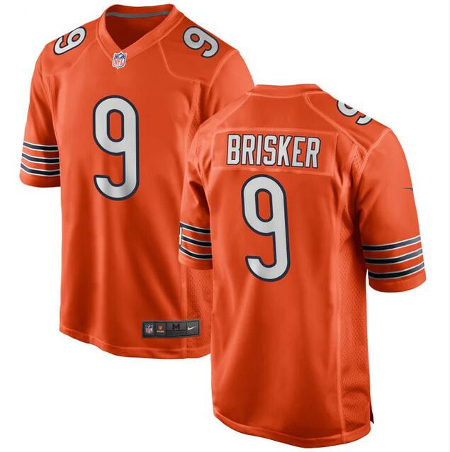 Men's Orange Chicago Bears #9 Jaquan Brisker Stitched Football Game Jersey